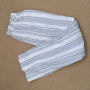 White Striped Linen Pants Bohemian